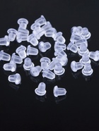 Заглушки для сережек, швенз, пусет силиконовые для швенз и пусет (набор 20 пар), 5×4 мм - Фото 4