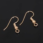 Швензы для сережек-крючки с бусиной (набор 5 пар), цвет золото - Фото 3