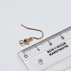 Швензы для сережек-крючки с бусиной (набор 5 пар), цвет золото - Фото 2