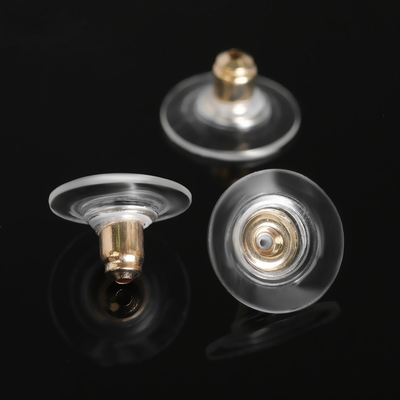 Заглушки силиконовые с металлической втулкой, набор 5 пар, 6×5 мм, d=10 мм, цвет золото