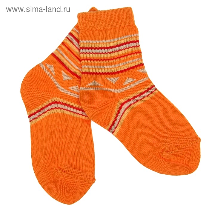 Носки детские, цвет оранжевый, размер 12 - Фото 1