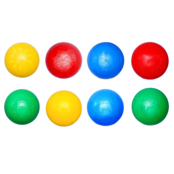 Шарики для сухого бассейна с рисунком, диаметр шара 7,5 см, набор 500 штук, цвет разноцветный - фото 1906806968