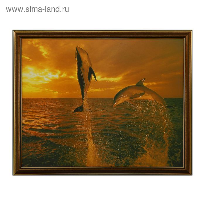 Картина "Дельфины"  27х34см - Фото 1
