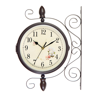 Часы настенные интерьерные «Розы», двусторонние, на подвесе, бесшумные, плавный ход, 30×35 см, циферблат d=19 см