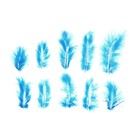Набор перьев для декора 10 шт., размер 1 шт: 10 × 2 см, цвет голубой - фото 8449698