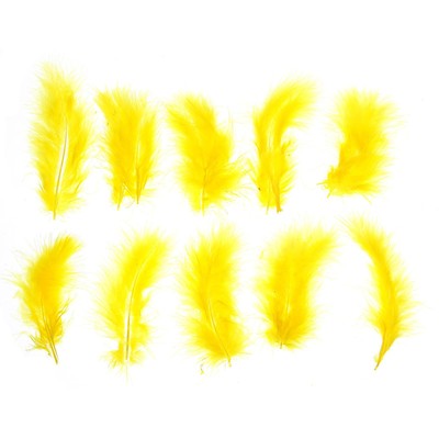 Набор перьев для декора 10 шт., размер 1 шт: 10 × 2 см, цвет жёлтый
