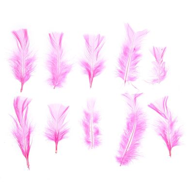 Набор перьев для декора 10 шт., размер 1 шт: 10 × 4 см, цвет розовый
