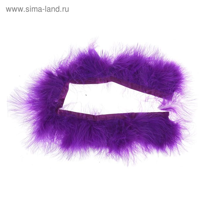 Лента перьев для декора, размер 1 шт: 50 × 6 см, цвет фиолетовый - Фото 1