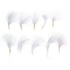 Набор перьев для декора 10 шт., размер 1 шт: 7 × 7 см, цвет белый - фото 109417657