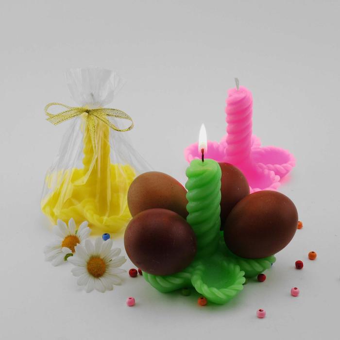 Свеча-подставка для яиц "Цветок", МИКС - Фото 1