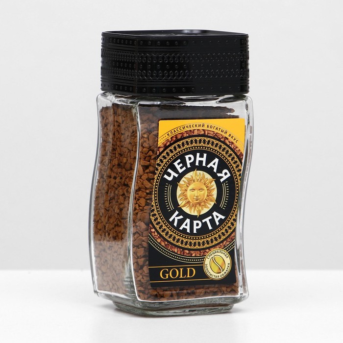 Кофе "Черная Карта", Gold, растворимый, сублимированный, 95 г - Фото 1