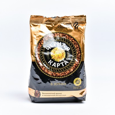 Кофе Черная Карта зерновой, мягкая упаковка,1кг