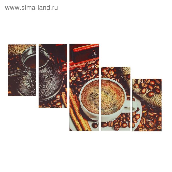 Картина модульная на подрамнике "Арабика" 2-46*25см, 2-55*26см, 1-80*25см 127*80см - Фото 1