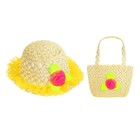 Набор сумочка и шляпка с цветочком, цвет желтый, р-р 50-52 см, 3-5 лет - Фото 4