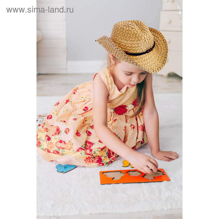 Шляпа детская "Ковбой", цвет бежевый, р-р 50-52 см, 3-5 лет - Фото 1