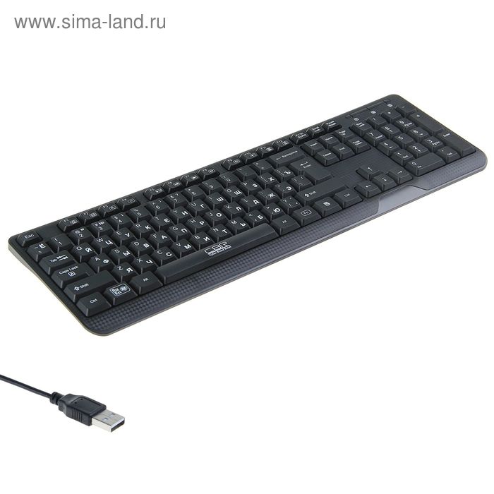 Клавиатура CBR KB 103, проводная, мембранная, 104 клавиши, USB, чёрная - Фото 1