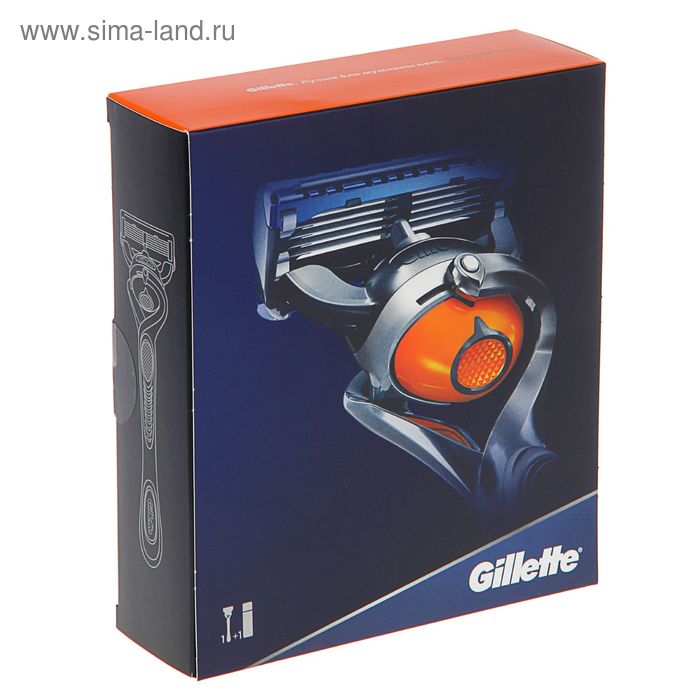 Подарочный набор бритья Gillette Fusion ProGlide Flexball: Бритва + Кассета, 1 шт + Гель, 170 мл - Фото 1