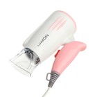Фен для волос Luazon LF-11, 1400 Вт, 2 скорости, складная ручка, бело-розовый - Фото 4