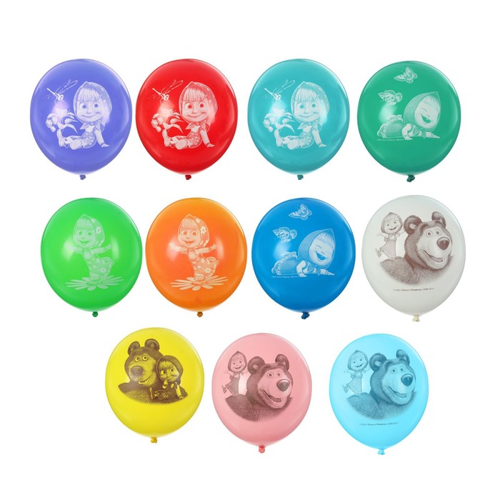 Шары воздушные латексные 14" «Маша и Медведь», пастель, набор 50 шт., цвета МИКС - Фото 1