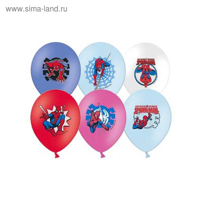Шар латексный 14" Marvel «Человек-паук», пастель, 2-сторонний рисунок, набор 25 шт., цвета МИКС - Фото 1