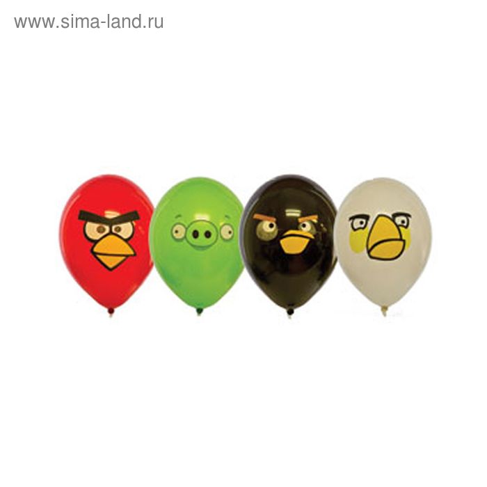 Шар латексный 14" Angry Birds, пастель, 2-сторонний рисунок, набор 25 шт., цвета МИКС - Фото 1