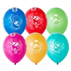 Шары воздушные латексные 14" «Смешарики», пастель, 5 ст. рисунок, набор 25 шт. МИКС - Фото 3