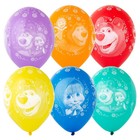 Шары воздушные латексные 14" «Маша и Медведь», пастель, 5 ст. рисунок, 25 шт.,МИКС - Фото 1