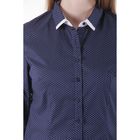 Блузка женская длинный рукав 15115, размер 44, рост 170 см, цвет темно-синий/горох - Фото 3