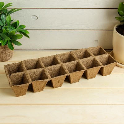 Торфяная кассета, 12 ячеек 50 мл, 5×5 см