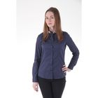 Блузка женская длинный рукав 15115, размер 46, рост 170 см, цвет темно-синий/горох - Фото 1