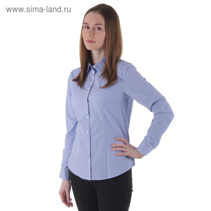 Рубашка женская 281-1556, цвет голубая полоска, размер 46, рост 170 - Фото 1