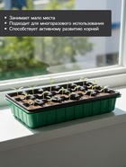 Набор для рассады: торфяная таблетка d=5.5 см, 15 шт., кассета на 15 ячеек по 150 мл, поддон 35×22 см, зелёный, пластик, Экоторф - Фото 3