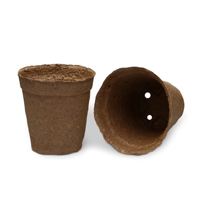 Горшок для рассады, 500 мл, d=11 см, h=10 см, торф, набор 20 шт., Greengo