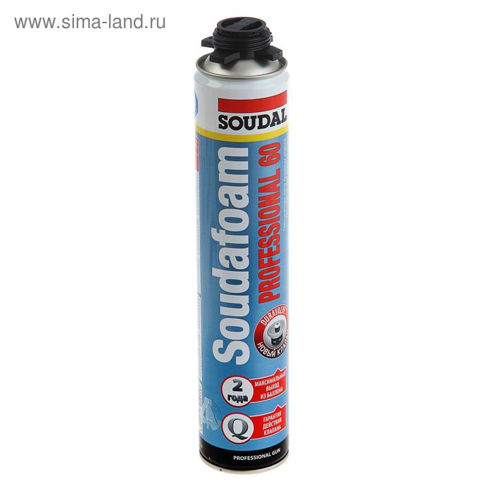 Пена монтажная Soudal Professional 60, пистолетная, летняя, до 60 л, 750 мл - Фото 1