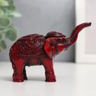 Нэцкэ полистоун "Слон в попоне" тёмно-красный 9,5х5х5,5 см - фото 8347404