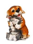 Садовая фигура из полистоуна «Щенок с котёнком», 28×22×20 см - Фото 4