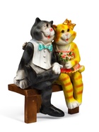 Садовая фигура из полистоуна «Коты на лавке», 40×18×40 см - Фото 9