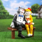 Садовая фигура из полистоуна «Коты на лавке», 40×18×40 см - Фото 11