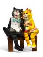 Садовая фигура из полистоуна «Коты на лавке», 40×18×40 см - Фото 5