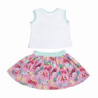 Комплект для девочки (майка+юбка), рост 104 см (56), цвет белый+розовый/бирюза_160083 - Фото 8
