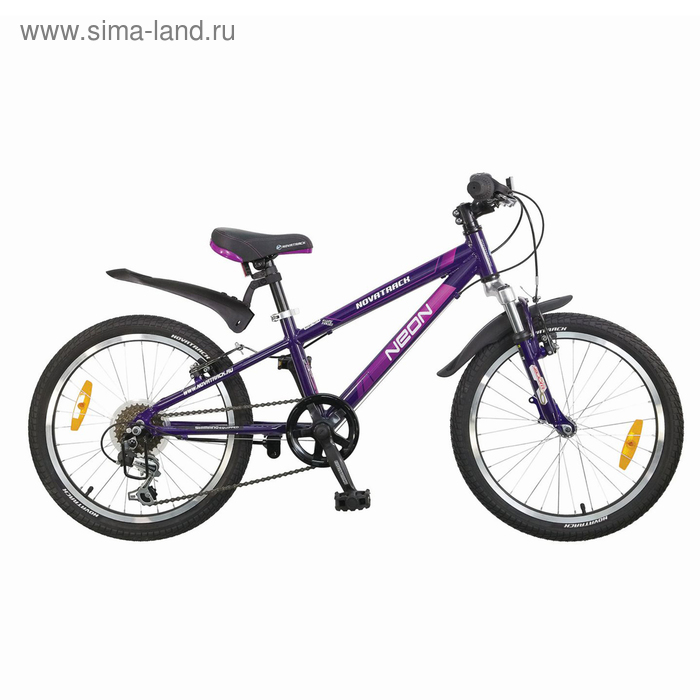 Велосипед 20" Novatrack Neon, 2017, 6 ск., цвет фиолетовый - Фото 1