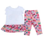 Комплект для девочки (футболка+бриджи), рост 122 см (64), цвет белый/розовый_160084 - Фото 7