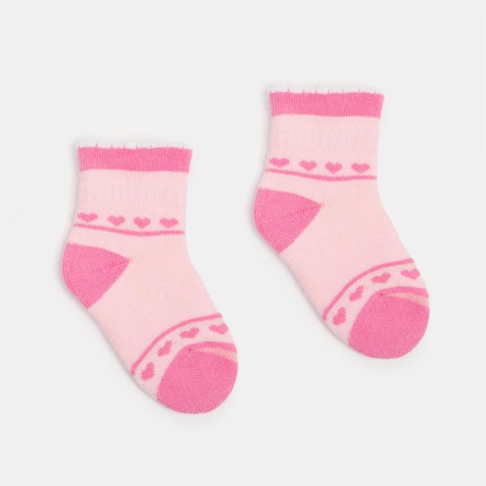 Носки детские махровые, цвет светло-розовый, размер 11-12 - Фото 1