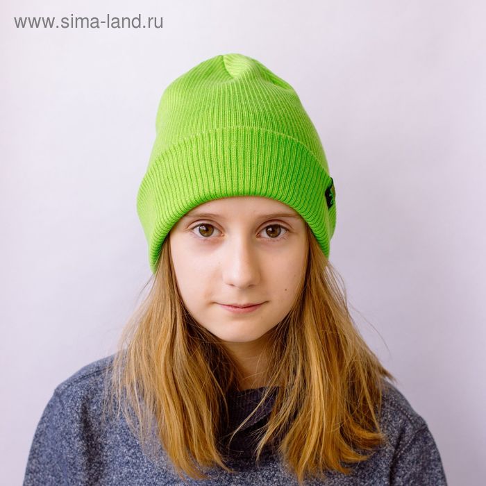 Шапка для девушек "ЕВА" демисезонная, размер 54-56, цвет светло-зеленый 160868 - Фото 1