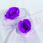 Набор фиолетовых роз для украшения свадебного авто - Фото 1
