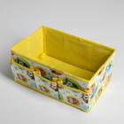 Бокс для мелочей «Совы», 3 кармана, 25×15×12 см, цвет жёлтый - Фото 5
