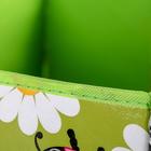 Короб стеллажный для хранения с крышкой Доляна «Божьи коровки», 40×30×25 см, цвет зелёный - Фото 3