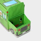Короб стеллажный для хранения с крышкой Доляна «Школьный автобус», 55×26×32 см, 2 отделения, зелёный - Фото 7