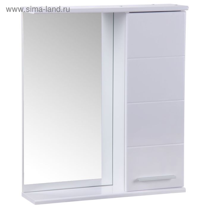 Зеркало-шкаф "Квадро", 60 х 15,4 х 70 см, белый глянец - Фото 1