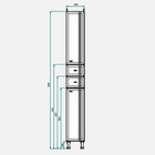 Шкаф - пенал напольный для ванной комнаты «Тура», 2 ящика, 2 дверцы, 240×300×1810 мм, цвет белый - Фото 3